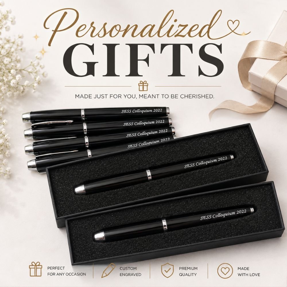 Personalized metal pen with custom name and matching gift box
