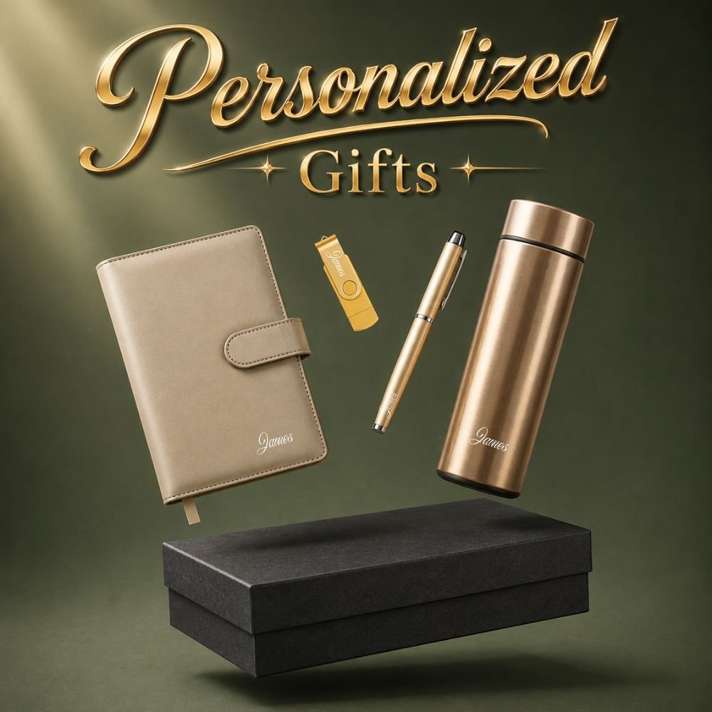 Personalized 4-in-1 Gift Set with Custom Engraved Name