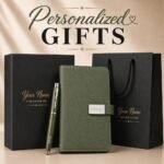 Personalized A5 notebook gift set with custom name and metal pen