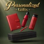 Personalized 4-in-1 Gift Set with notebook, tumbler, pen and umbrella in custom gift box