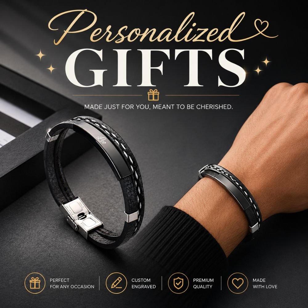 Personalized Silicone Bracelet with Custom Engraved Name