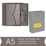 Custom Buku Nota Custom Made Notebook Stationery Corporate Gift Set Souvenir Annual Dinner Name Logo Nama Hadiah - Image 4