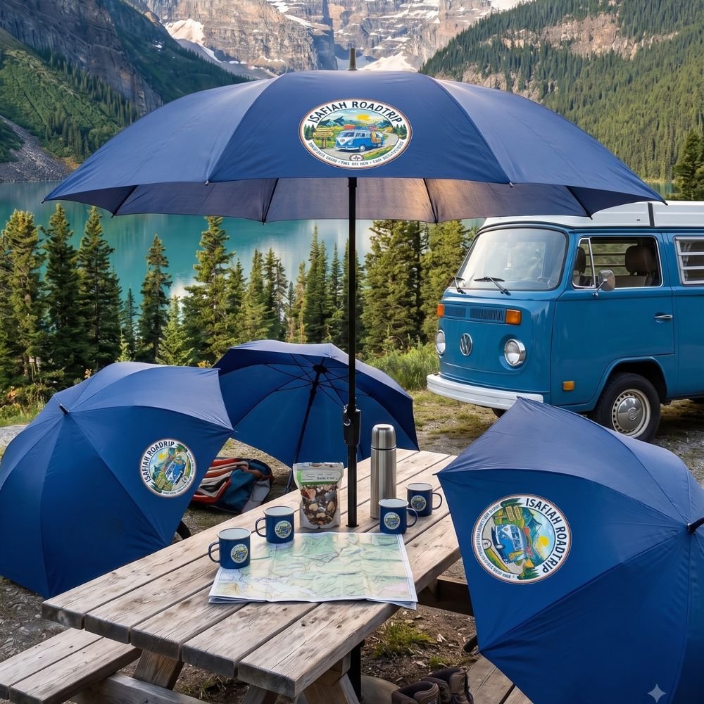 Custom long handle golf umbrella with company logo for corporate gifts