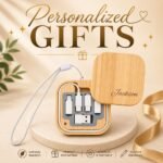 6 in 1 bamboo fast charging cable 60W with multi connectors and round bamboo storage case