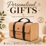 Personalized eco-friendly cork bag with custom name engraving