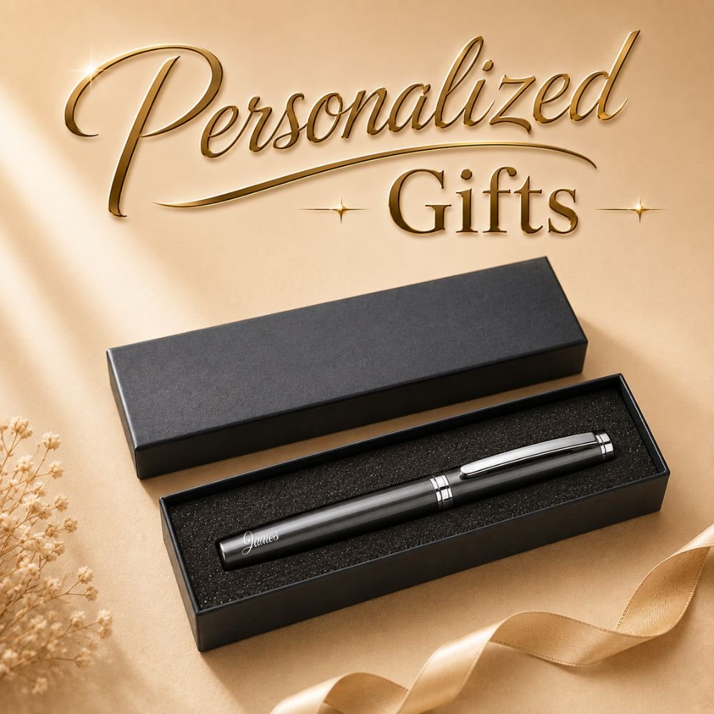 Personalized Roller Pen Gift Set with Custom Name and Gift Box