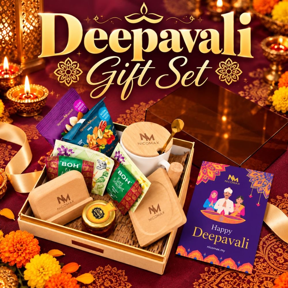 1 Custom Deepavali gift set with company logo and own branding for corporate gifts