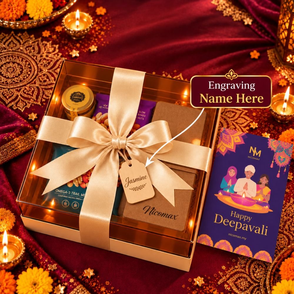 Personalised Deepavali Gift Set | Custom Name Engraving | Diwali Gift Box Malaysia - Image 1
